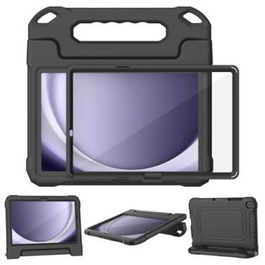 Imagem de SUPLIK Capa infantil para Samsung Galaxy Tab A9 Plus 28 cm 2023 (SM-X210/X216/X218), Galaxy Tab A9+ 27.9 cm, capa com protetor de tela, durável, à prova de choque, leve, com alça para crianças, preta