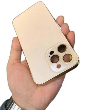 Imagem de Zureto Capa de vidro temperado de acrílico fosco galvanizado para iPhone, nova capa protetora de acrílico fosco ultrafino (cinza, para iPhone14Plus)