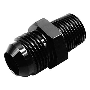 Imagem de Adaptador de encaixe de mangueira de combustível macho NPT 6AN flare para 1/4 NPT JIC 9/16-18 AN6 macho para adaptadores de tubo de rosca NPT macho de 1/4" preto alumínio anodizado