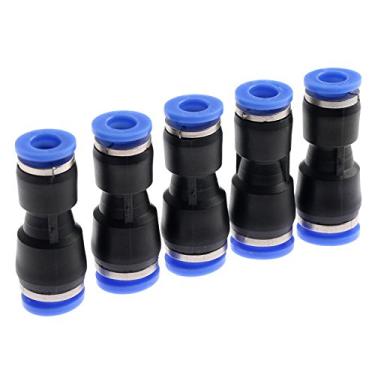 Imagem de 5 pcs acessórios pneumáticos empurram em conectores redutores retos para mangueira de água de ar peças pneumáticas de plástico pg8-6 8mm furo a 6mm YYDFPIIA