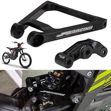 Imagem de JFG RACING Kit de redução de elos de suspensão Sur Ron + Triangle Aluminum 7075, para bicicleta elétrica Dirt Bike Ebike Surron Light Bee X/S Segway X160/X260, articulação de suspensão preta +