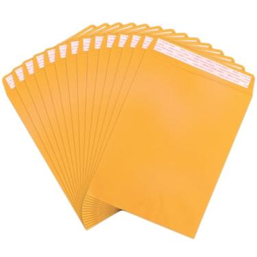 Imagem de Envelopes Manilla 9 x 12 autovedantes, 100 peças, envelopes grandes Goefun Brown Kraft, envelopes amarelos 24 x 30 cm para envio - papel pesado de 16 kg
