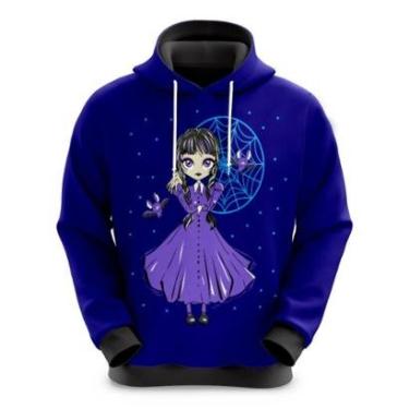 Imagem de Blusa Moletom Sublimação Blusão Full Print com Capuz Wandinha Novidade-Unissex