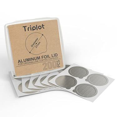 Imagem de Tampas de alumínio Tiplot para cápsulas reutilizáveis Nespresso OriginalLines, 200 peças, selos adesivos autoadesivos de folha 200 peças para cápsulas de café recarregáveis compatíveis com máquinas