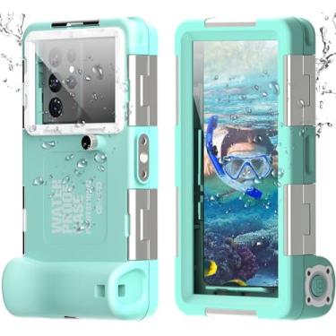 Imagem de Capa de telefone de mergulho subaquático para iPhone 16/15/14/13/12/11 Pro Max e Samsung Galaxy S24/S23/S22 Plus Ultra, profissional [50 pés/15 m] Capa de vídeo com foto para mergulho subaquático