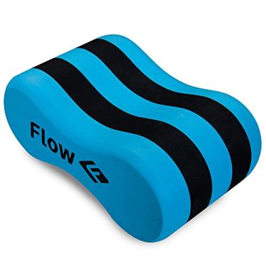 Imagem de Flow Swim Gear Boia de tração de treinamento – Flutuador de puxar para natação na piscina em tamanhos adulto e júnior (azul/preto, júnior)