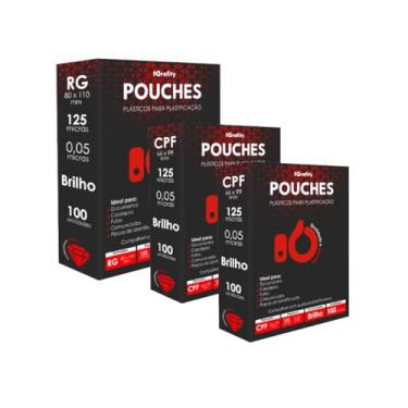 Imagem de Plastico Plastificação 300 Grafity 1 Cento Rg, 2 Cento CPF (Título Eleitor) 0,05mm 125 Micras