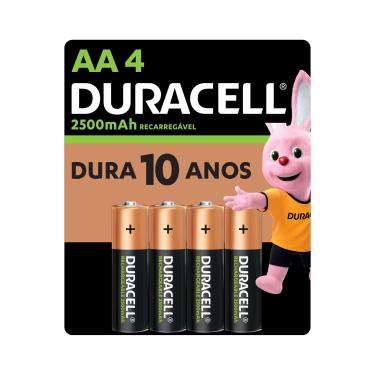 Imagem de Pilha Alcalina Duracell Recarregável Aa Com 4 Unidades