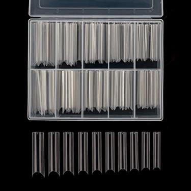 Imagem de Square C Curve Extra Long Nail Tips, Half Cover Clear Acrylic Fake Nail Tips, Press On Nail False Nails with Case for Nail Salons and DIY Nail Art, 200PCS, 10 Sizes (Clear)