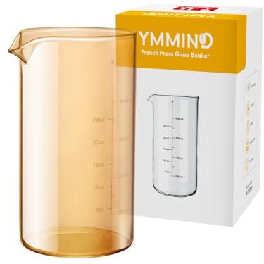 Imagem de YMMIND Copo de vidro de substituição de prensa francesa de design universal padrão de 963.9 g, serve para a maioria das marcas de cafeteiras francesas (1 litro / 1000 ml / 5-6 xícaras) garrafa de