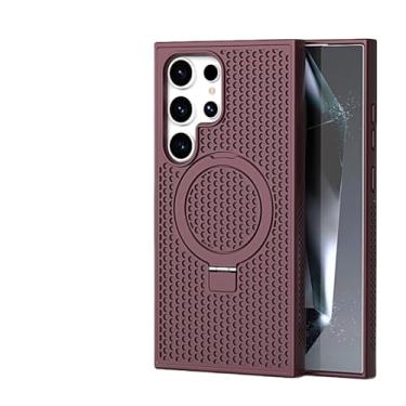 Imagem de Capa fosca para Samsung S24 S23 S22 Plus Ultra S23 FE Capa magnética para Samsung S23 Ultra 24 Plus Acessórios à prova de choque Capa para PC, vermelha, para Samsung S23