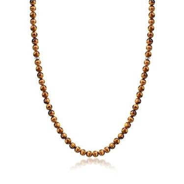 Imagem de MIDDLUX Colar de pedras preciosas para homens e meninos, acessórios masculinos essenciais, presentes de joias para homens, 22 inches, Olho de tigre, Ônix