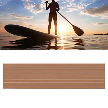 Imagem de Pisos para barcos Vomeko Deck de espuma de EVA para barcos de teca falsa para barcos, decks adesivos para barco a motor RV iate plataforma de natação de caiaque 94,5 x 17,7 x 0,2