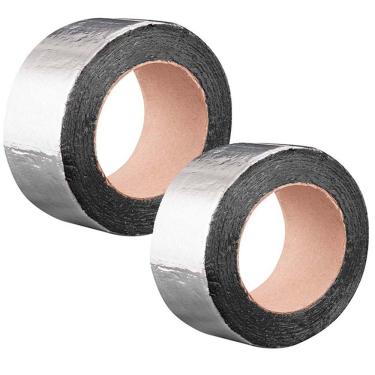 Imagem de Kit 2 Fita Manta Asfaltica Aluminizada Auto Colante Impermeável Multiuso Veda Telhado Laje e Cano 5cm x 5m