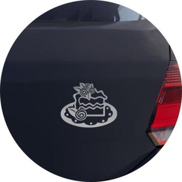 Imagem de Adesivo de Carro Fatia de Bolo Decorado - Cor Laranja - Melhor Adesivo