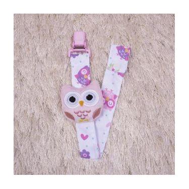 Imagem de Cordão Prendedor de Chupeta para Bebê - Miguel Baby, Coruja Rosa