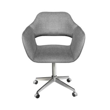 Imagem de Poltrona Decorativa Zara Cadeira Giratória com Rodinhas Salão, Escritó