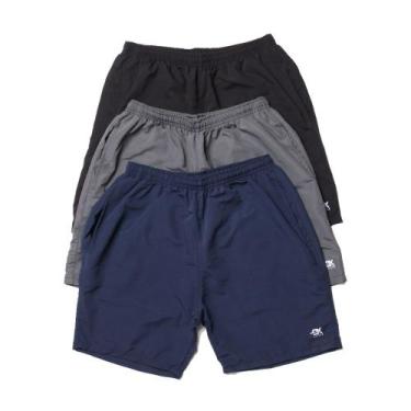 Imagem de Kit 3 Shorts Tactel OX com Bolsos Frente e Costa - OX CONFECÇÕES, GG, 