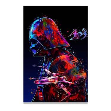 Imagem de Kit Quadros Star Wars Darth Vader Nave Filme Cinema Sala - IQ Quadros