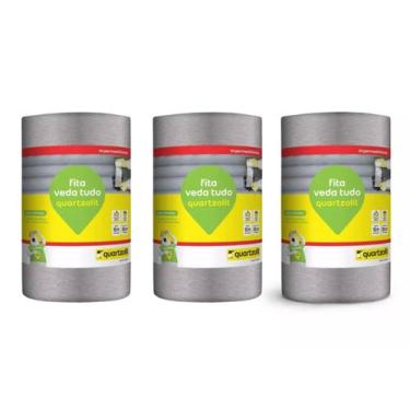 Imagem de Fita asfáltica aluminizada adesiva reforçada veda tudo 30cm 30 metros 