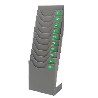 Imagem de shamjina Porta-cartão de ponto, registro de presença, interno e externo, suporte de parede expansível para cartão de ponto para depósito, oficina