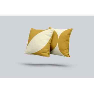 Imagem de Kit 2 Almofadas Com Enchimento Abstrato Amarelo 2 - Core Decore