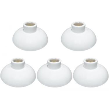 Imagem de Kit C/5 - Plafonier Pvc Perlex Branco Redondo Soquete Por...