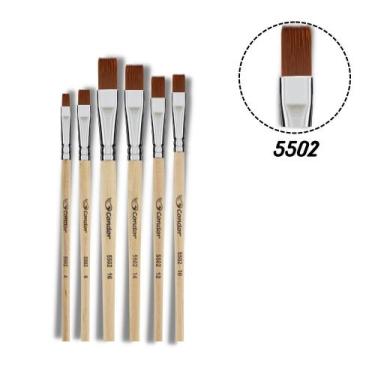 Imagem de Pincel Artístico Chato Kit com 6 Condor 5502