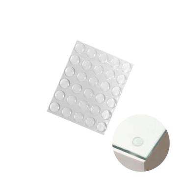 Imagem de Cartela Com 25 Batentes de Silicone 13 Mm Adesivos - Mark, Transparent
