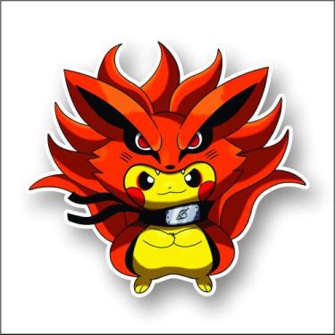 Imagem de Adesivo Sticker Vinil Impermeável Pikachu Kyuubi Kurama - EMPIRE GAMER