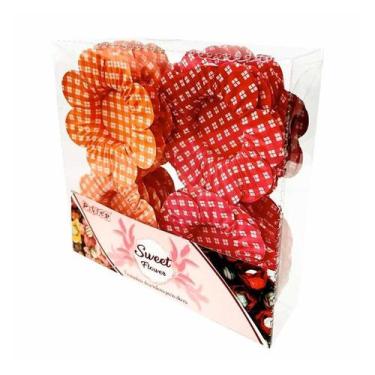 Imagem de Kit Decorativo Porta Forminhas Doces 30 Unid Xadrez Colorido - Piffer
