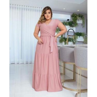 Imagem de Vestido Longo Três Marias Moda Evangélica Feminina - MISS FLOWER, Rosê