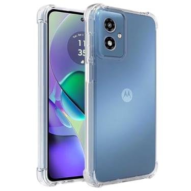 Imagem de Yerebel Capa para Moto G54 5G, capa fofa para Motorola G54 XT2343-1 XT2343-5, capa de telefone de borracha macia de TPU transparente e flexível para Motorola Moto G54 5G transparente