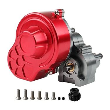 Imagem de Rchobbytop RC Transmission Case Full Metal Assembled Center Gearbox with Steel Gear for Axial SCX10 / SCX10 II 90047 1/10 RC Rock Crawler Upgrade Parts, Titanium & Red