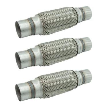 Imagem de Kit 3 Flexível Do Tubo Cano De Escapamento Universal 38mm x 210mm - Mv