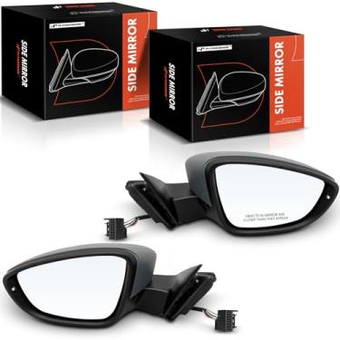 Imagem de A-Premium Par (2) espelhos retrovisores elétricos do lado do motorista e do passageiro - compatível com Volkswagen Passat 2012 - Espelho retrovisor externo cinza dobrável manual aquecido com seta -