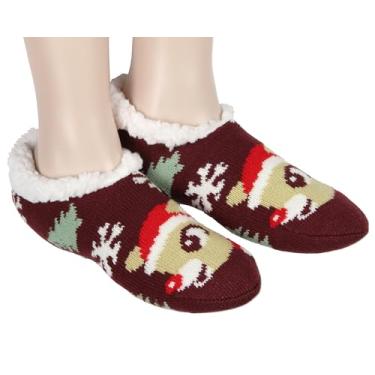 Imagem de Bioworld Meias Rudolph The Red-Nosed Rena Christmas Holiday Chinelo Forradas com Lã, Marrom, P-M