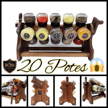 Imagem de Porta Tempero Giratório Diversos Tamanhos em Madeira - Boss Arte em Ma