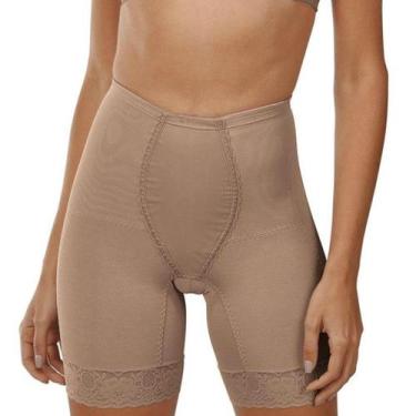 Imagem de Cinta Bermuda Modeladora Violão Demillus Alta Compressão, Beje, Rosado