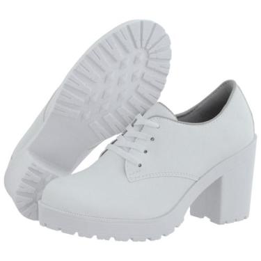 Imagem de Oxford Feminino Verniz Salto Tratorado Cr Shoes 1710 - Crshoes, Branco