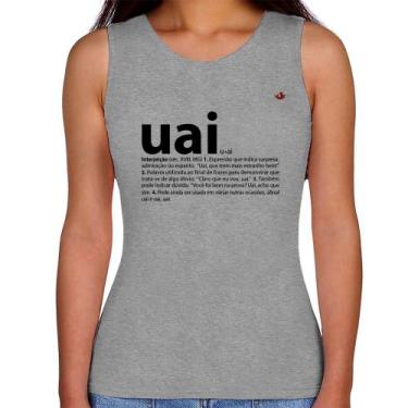 Imagem de Regata Feminina Uai - Significado - Foca na Moda, Cinza, M