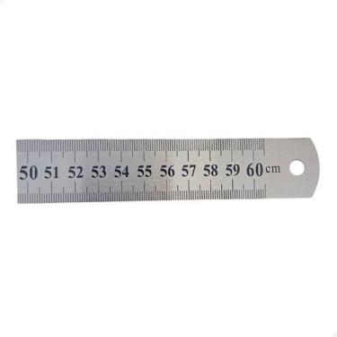 Imagem de Régua Escala De Aço 60cm 600mm Com Certificado Rastreável - Brasfort, 