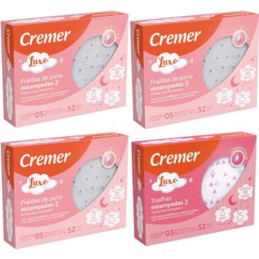 Imagem de Kit 15 Fraldas De Pano + 3 Toalha Fralda Menina -luxo Cremer - Dugu