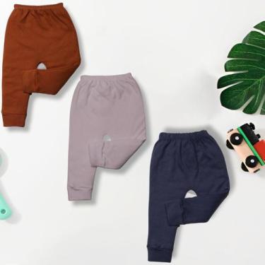 Imagem de Kit 3 Pçs Calça Mijão 1 A 3 Anos suedine 100% Algodão Menino - Bebe Ma