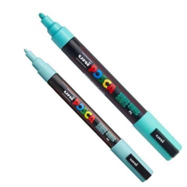 Imagem de Kit Posca PC-3M e PC-5M Verde Água Uni-ball