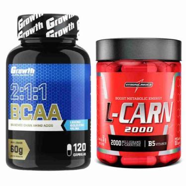 Imagem de Kit Bcaa 120 Caps Growth + L-Carn 60 Caps IntegralMedica - Growth Supp