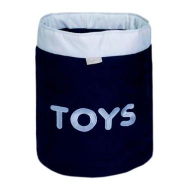 Imagem de Cesto Organizador Para Brinquedos  - Bebê & Enxoval, Toys Marinho/Cru