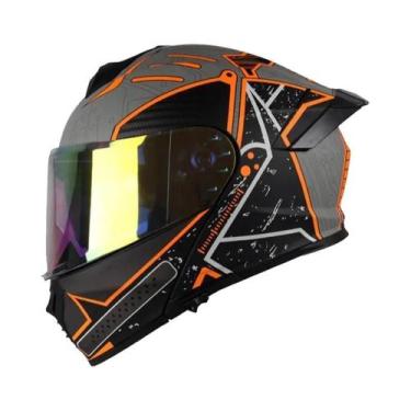 Imagem de Capacete de Motocicleta Unissex com Viseira Flip Up - Aprovado Dot - E