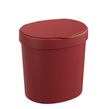 Imagem de Lixeira Com Tampa Basic 2,5 L, 17,5 x 15 x 18,2 cm, Vermelho Bold, Coza