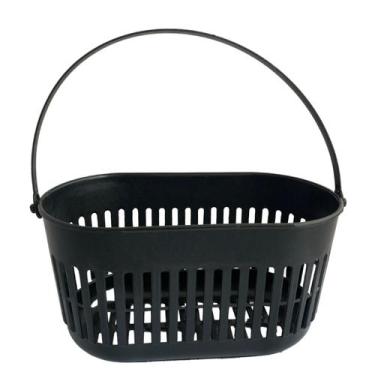 Imagem de Cesto de Prendedor de Roupas Plástico Com Alça - Marbel, Preto